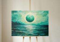 The Emerald Sea, Canvas Print Inspired by Tress, Cosmere Wall Art, Bookish Home Decor, Fantasy Art, Matte Canvas