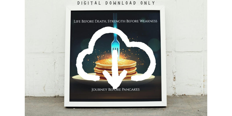 Journey Before Pancakes Wall Art, Horizontal Decor Print, Office Quote Sign, Dorm Room Artwork, Cosmere Literary Gift, Digital Download