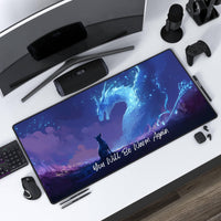 The Dog and Dragon Desk Mat, Stormlight Archive, Gaming Mouse Pad, Novelty Desk Accessories, Office Decor, Draconic Fantasy Desk Mat