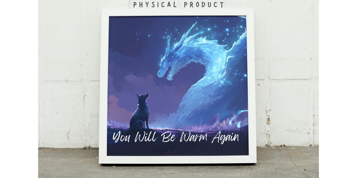 Dog and Dragon Poster, You Will be Warm Again, Stormlight Archive Wall Art, Matte Print, Home Decor, Gift for Book Lover, Fantasy Art
