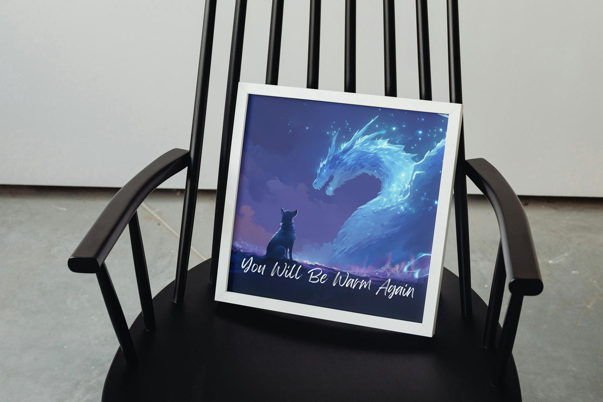 Dog and Dragon Printable Poster, You Will be Warm Again, Stormlight Archive Wall Art, Matte Print, Home Decor, Cosmere Art, Digital Download