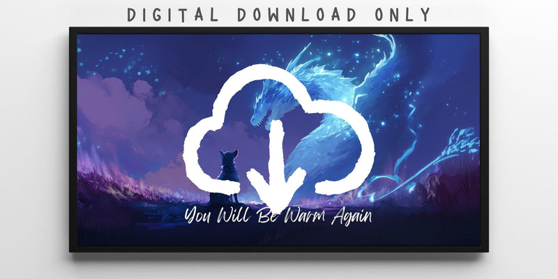Dog and Dragon Printable Poster, You Will be Warm Again, Stormlight Archive Wall Art, Matte Print, Home Decor, Cosmere Art, Digital Download