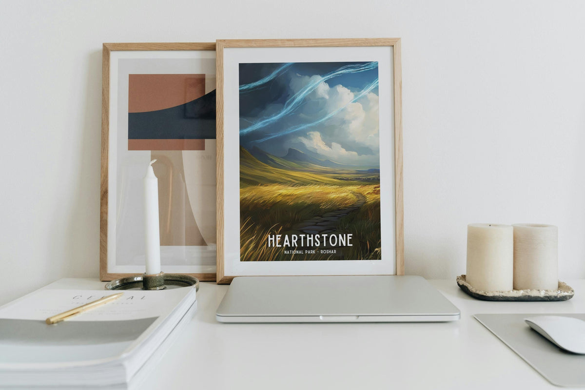 Hearthstone National Park Poster, Fantasy Wall Art Print, Magic Home Decor, Nature Landscape, Cosmere Outdoor Scenery, Digital Download